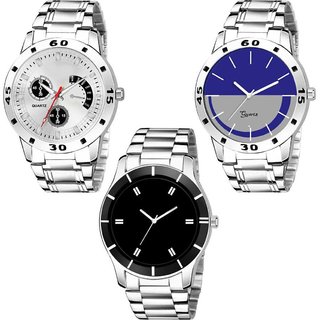 HRV Men's Round Dial Silver Strap Analog Watch
