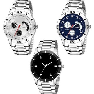 HRV Men's Round Dial Silver Strap Analog Watch
