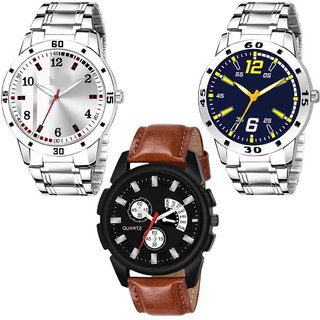 HRV Men's Round Dial Multi Strap Analog Watch