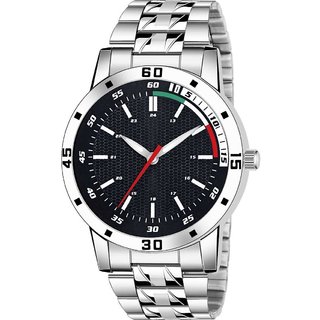 HRV Men's Round Dial Silver Strap Analog Watch