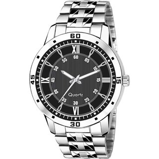 HRV Men's Round Dial Silver Strap Analog Watch