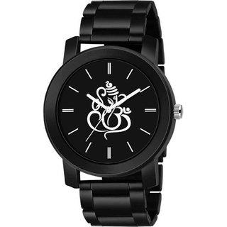 HRV Men's Round Dial Black Strap Analog Watch