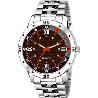 HRV Men's Round Dial Silver Strap Analog Watch