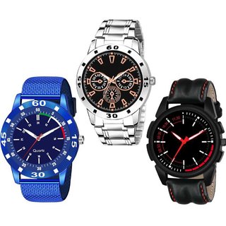 HRV Men's Round Dial Multi Strap Analog Watch