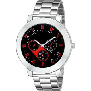 HRV Men's Round Dial Silver Strap Analog Watch