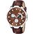 HRV Men's Round Dial Brown Strap Analog Watch