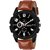 HRV Men's Round Dial Brown Strap Analog Watch