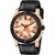 HRV Men's Round Dial Rose Gold Strap Analog Watch