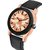 HRV Men's Round Dial Rose Gold Strap Analog Watch