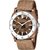 HRV Men's Round Dial Brown Strap Analog Watch