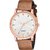 HRV Men's Round Dial Rose Gold Strap Analog Watch