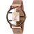 HRV Men's Round Dial Rose Gold Strap Analog Watch