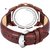 HRV Men's Round Dial Brown Strap Analog Watch