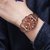 HRV Men's Round Dial Brown Strap Analog Watch