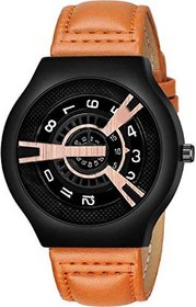 HRV Men's Round Dial Black Strap Analog Watch