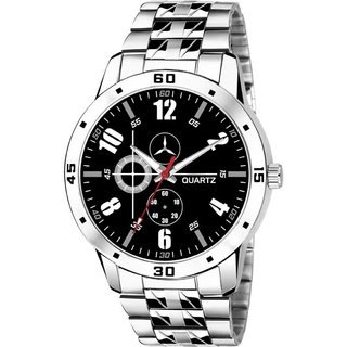 HRV Men's Round Dial Silver Strap Analog Watch