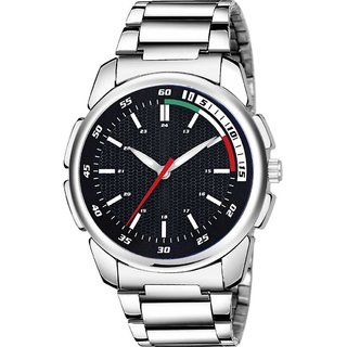 HRV Men's Round Dial Silver Strap Analog Watch