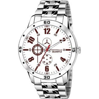 HRV Men's Round Dial Silver Strap Analog Watch
