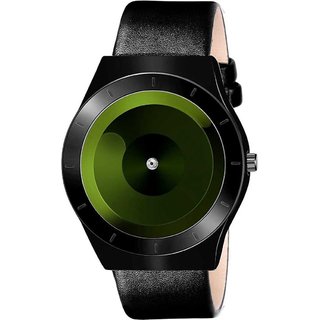 HRV Men's Round Dial Black Strap Analog Watch