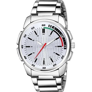 HRV Men's Round Dial Silver Strap Analog Watch