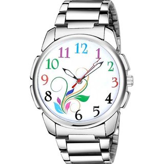 HRV Men's Round Dial Silver Strap Analog Watch