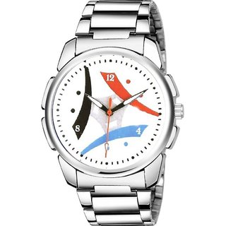 HRV Men's Round Dial Silver Strap Analog Watch