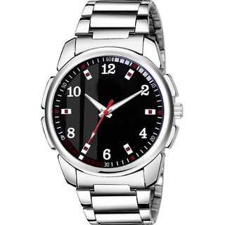 HRV Men's Round Dial Silver Strap Analog Watch