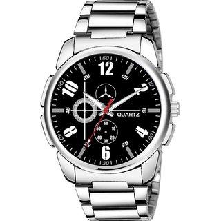 HRV Men's Round Dial Silver Strap Analog Watch