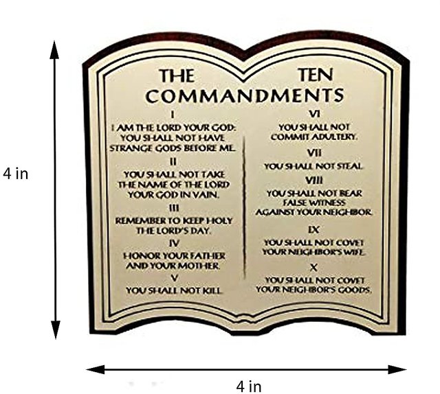 Buy Engraving of The Ten Commandments from Olive Wood in English ...