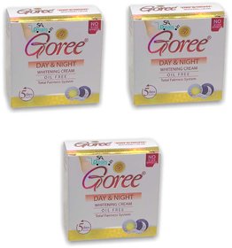 GOREE CREAM DAY  NIGHT WHITENING CREAM OIL FREE  30g (Pack Of 3, 30g Each)