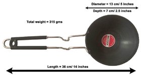 MACCOOK HARD ANODISED ALUMINIUM BLACK -TADKA PAN (Frypan