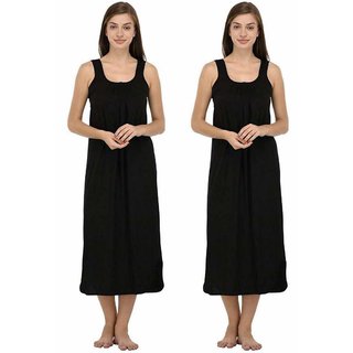 GOWN SLIP COMBO (2 BLACK)