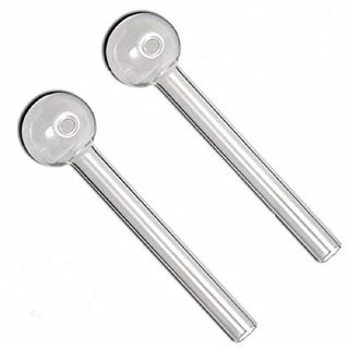 Farman Handicraft 5 Inch Glass Oil Burner Pipe Transparent, 5 Inch (White) -Pack of 1