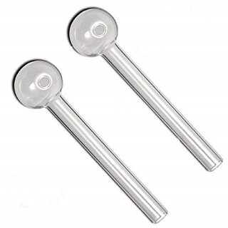 Farman Handicraft 5 Inch Glass Oil Burner Pipe Transparent, 5 Inch (White) -Pack of 1