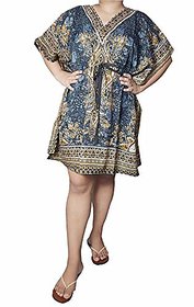 Ukal Women Sleepwear Beach Gown Nighty Dress Maxi Short Kaftan (Material Multicolor)