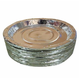 Ukal Paper Plate - Pack Of 100 Pieces, Silver