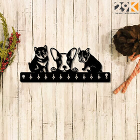 29K (Dog  Cat Design) 10 Hooks Entryway Kitchen Office Mudroom Wall Mount Decorative Keys Organizer