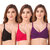 Fasense Women's Cotton Solid Color Wire Free Non Padded Bra (Pack of 3)