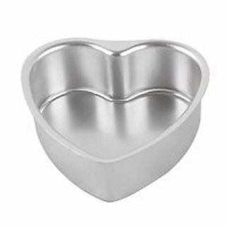 Aluminium Heart Shape Cake Baking Mould for Oven Convection - Silver
