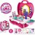 play make up case and cosmetic set, durable beauty kit hair salon with 20 pcs makeup accessories