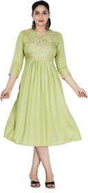 green color kurti with embroidery