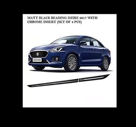 Side Door Beading For Maruti DZIRE 2017 New Latest Model (Black With Chrome Lining)