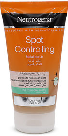 Neutrogena spot controlling facial scrub 150ml clinically proven for stuborn spots