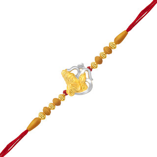 Vighnaharta Rudra Shivay Gold and Rhodium Plated Alloy Rakhi for Lovely Brother - [VFJ1042RKG]
