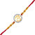 Vighnaharta Traditional Om CZ Gold and Rhodium Plated Alloy Rakhi for Lovely Brother - [VFJ1053RKG]