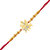 Vighnaharta Jai Ambe Mata CZ Gold and Rhodium Plated Alloy Rakhi for Lovely Brother - [VFJ1026RKG]