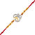 Vighnaharta Om Ganesha CZ Gold and Rhodium Plated Alloy Rakhi for Lovely Brother - [VFJ1052RKG]