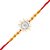 Vighnaharta Silver Lord Surya CZ Rhodium Plated Alloy Rakhi for Lovely Brother - [VFJ1057RKG]