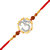 Vighnaharta Om with Damru CZ Gold and Rhodium Plated Alloy Rakhi for Lovely Brother - [VFJ1022RKG]