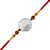 Vighnaharta Silver Rajmudra CZ Rhodium Plated Alloy Rakhi for Lovely Brother - [VFJ1059RKG]